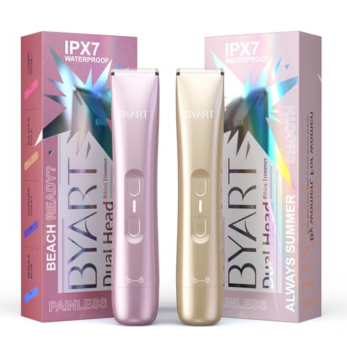 Dual Head Bikini Trimmer, Gold and Pink Duo